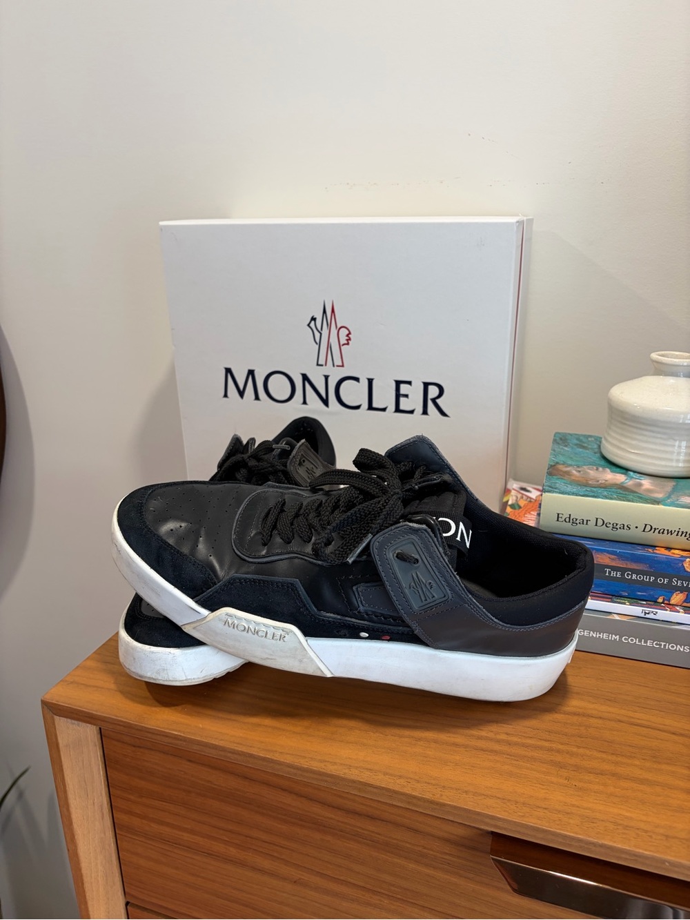 Moncler Black & White Low-Top Sneakers